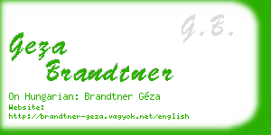 geza brandtner business card